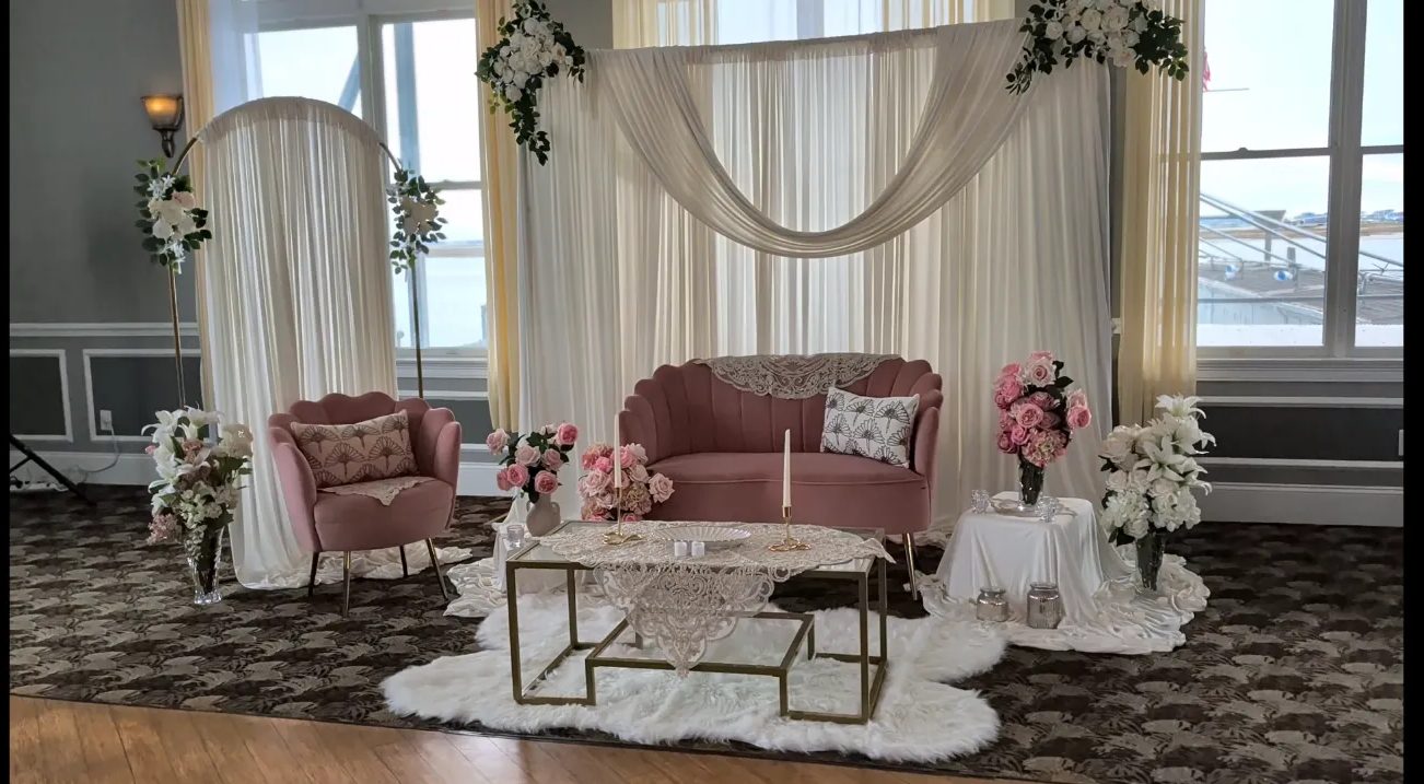 Lounge seating set up for a celebration
